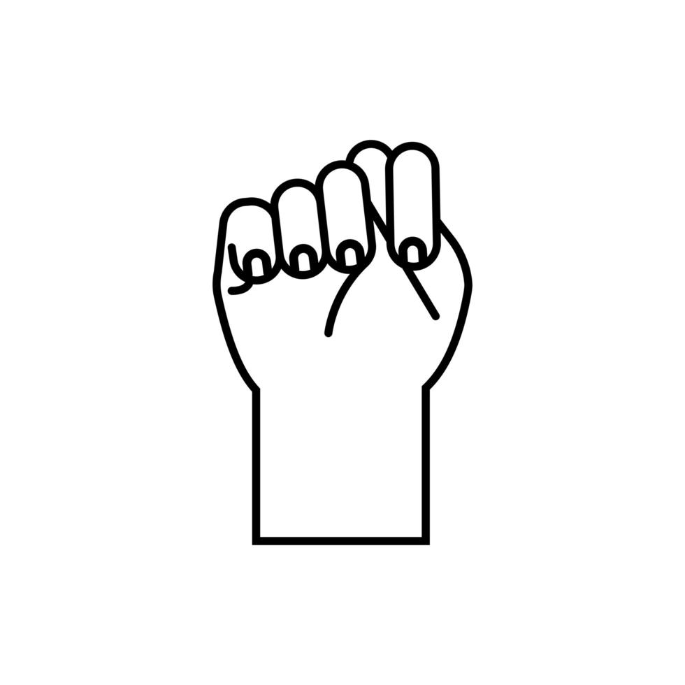 lingua dei segni della mano t stile linea icona disegno vettoriale