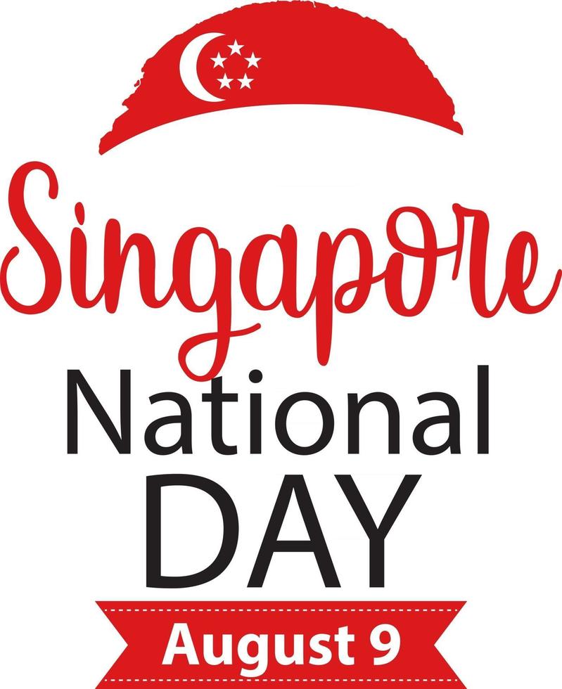 singapore national day il 9 agosto banner su sfondo bianco white vettore