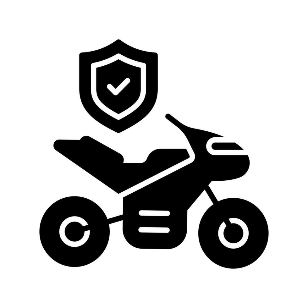 bicicletta assicurazione vettore disegno, motociclo assicurazione icona isolato su bianca sfondo