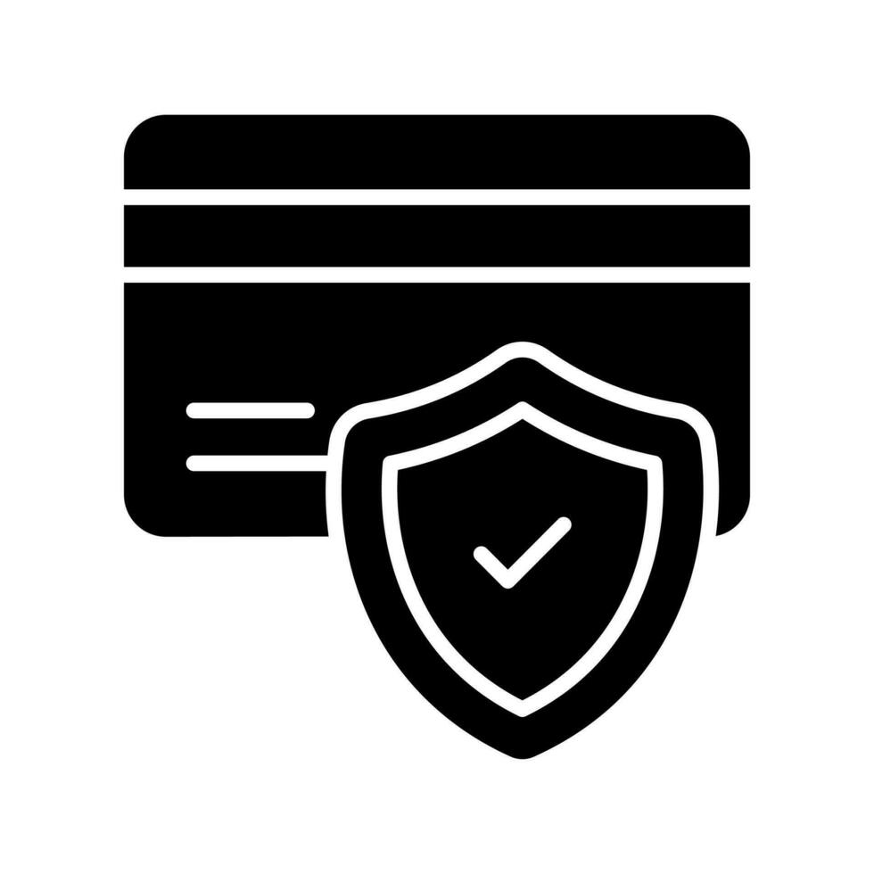 ATM carta con protezione scudo, sicuro pagamento concetto icona, credito carta sicurezza vettore