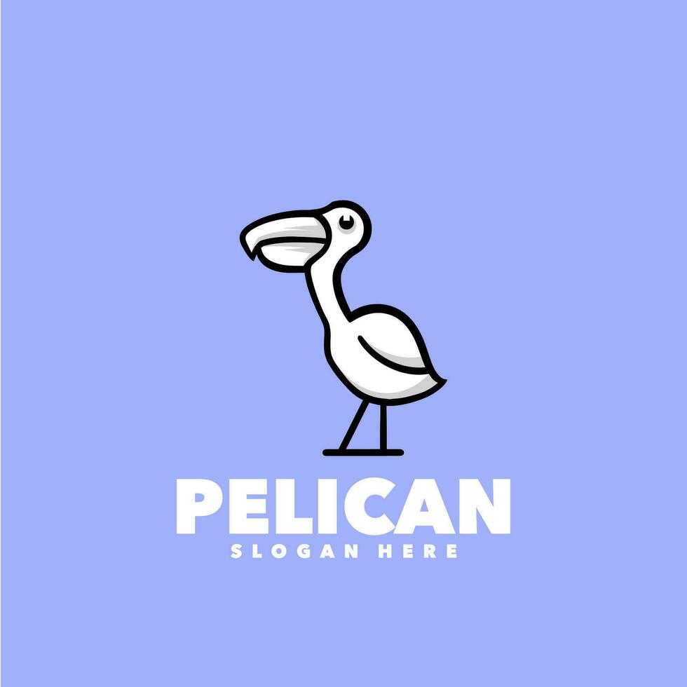 pellicano linea logo vettore