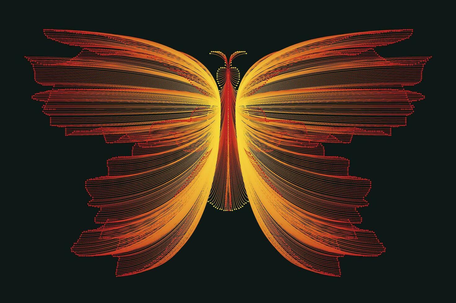 raggiante neon linea arte pendenza vettore design nel il forma di un' farfalla