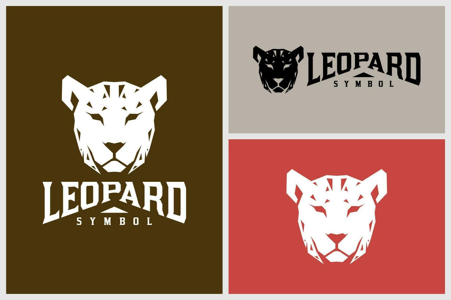 leopardo giaguaro testa logo con geometrico stile vettore design