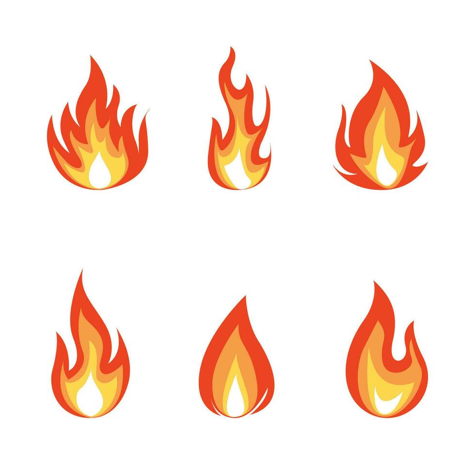 fiamma, fuoco collezione vettore illustrazione