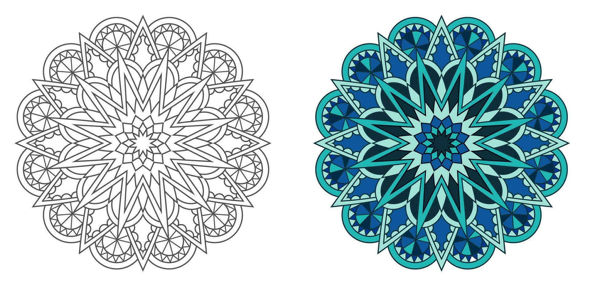 astratto mandala floreale ornamento, colorato moderno mandala design , mandala linea illustrazione vettore