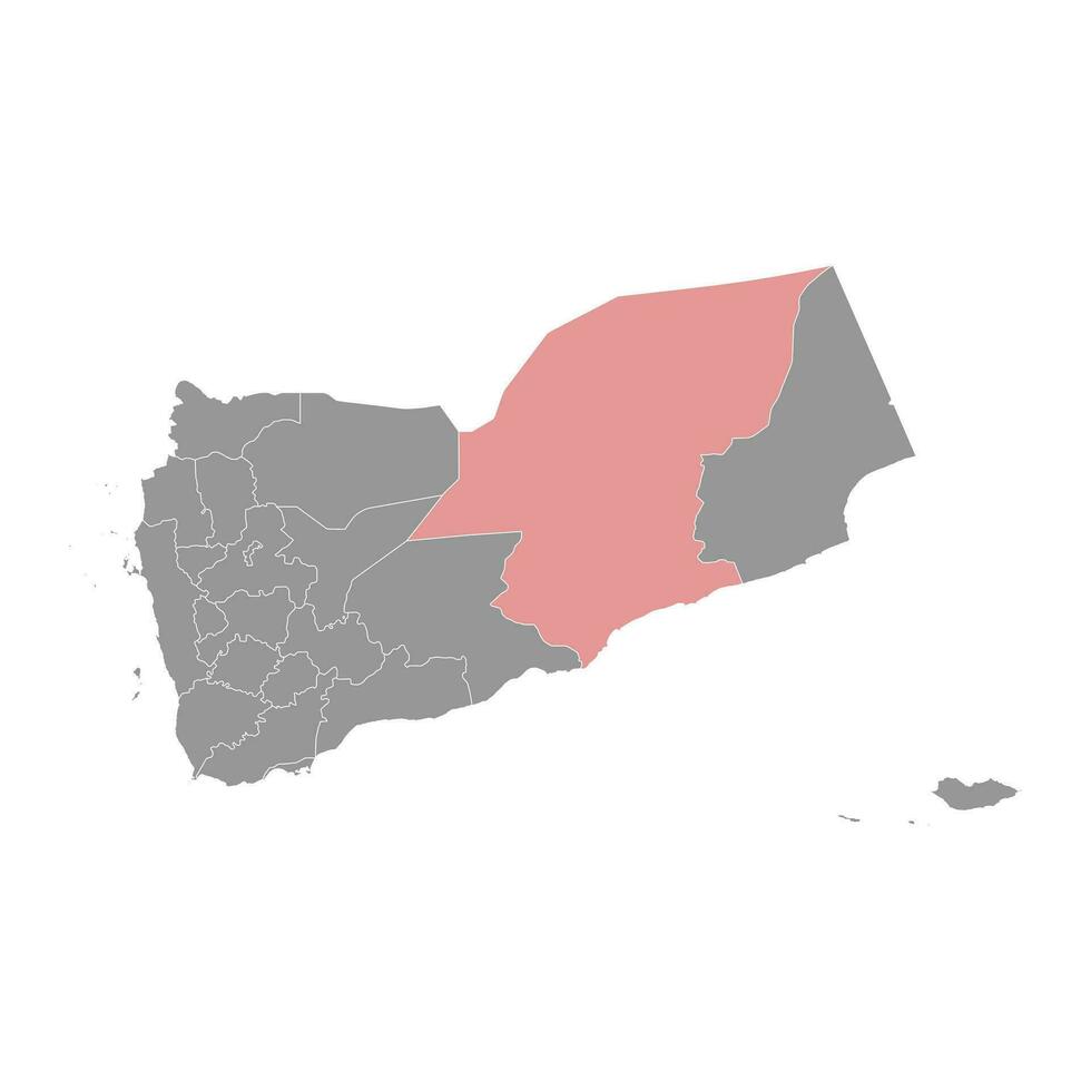 hadhramaut governatorato, amministrativo divisione di il nazione di yemen. vettore illustrazione.