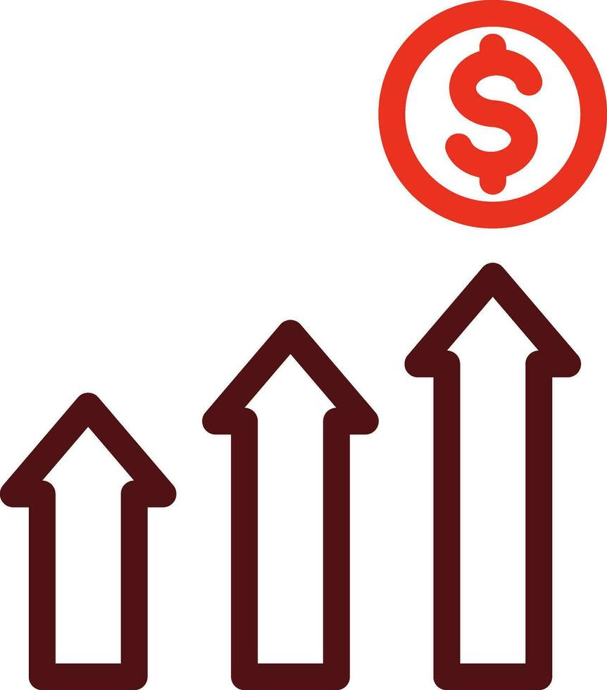 profitto crescita di spessore linea Due colore icone per personale e commerciale uso. vettore