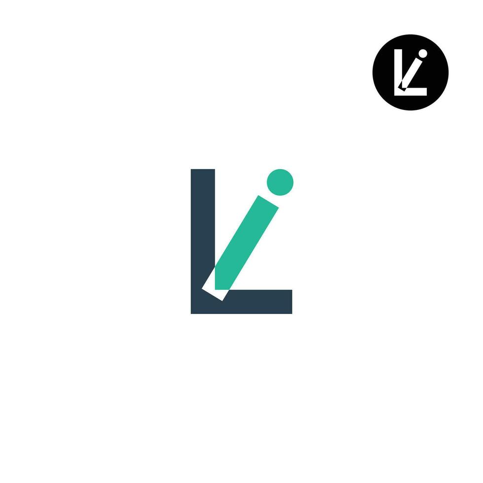 lettera I l li monogramma logo design vettore