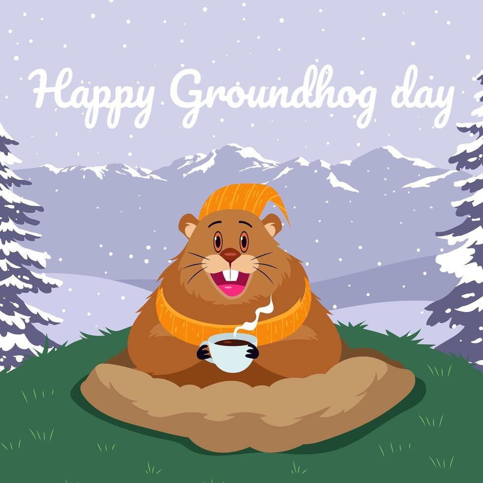 Ground Hog Day vettore