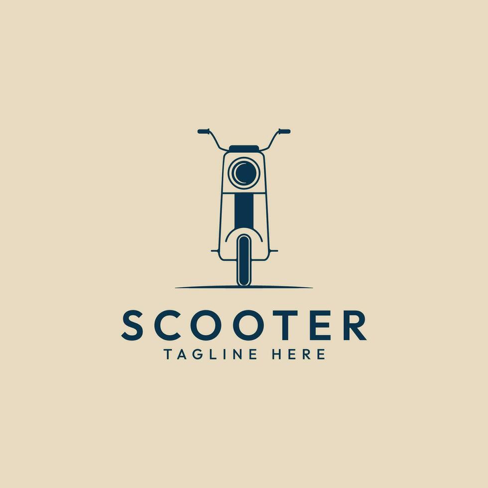 scooter motociclo linea arte logo vettore minimalista illustrazione design