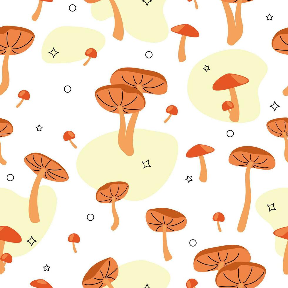 senza soluzione di continuità modello con autunno funghi. vettore illustrazione.