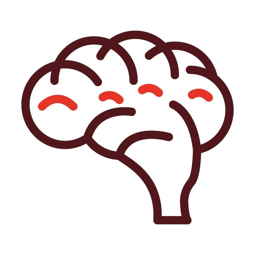 cervello di spessore linea Due colore icone per personale e commerciale uso. vettore