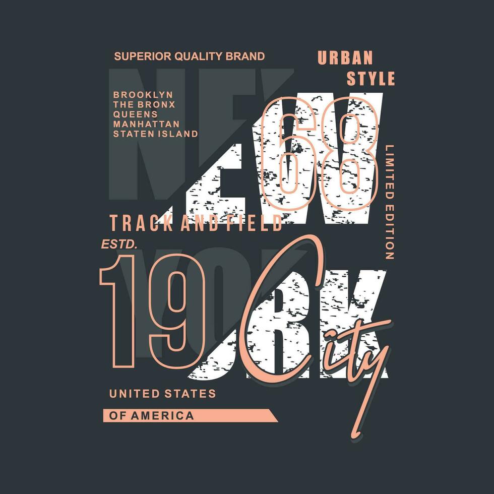 nuovo York astratto urbano strada, grafico disegno, tipografia vettore illustrazione, moderno stile, per Stampa t camicia