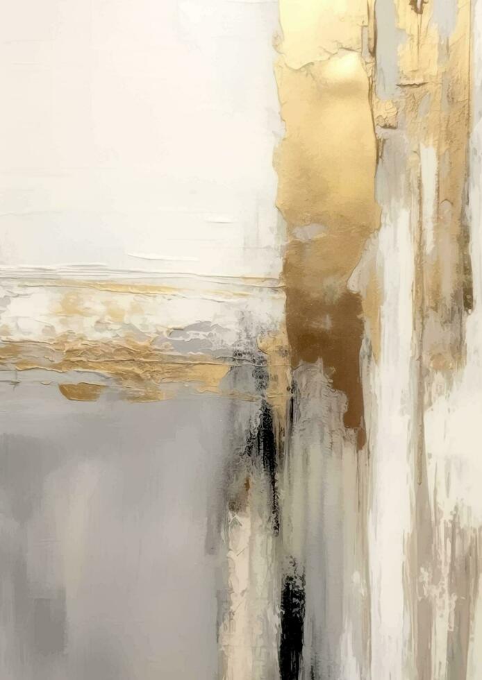 astratto contemporaneo moderno arte design con oro e neutro olio vernici vettore