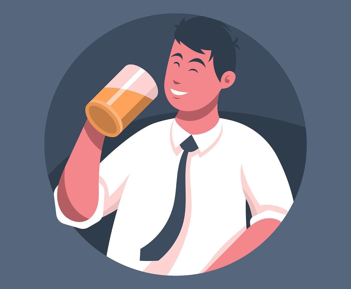 Guys Drinking Beer Illustration vettore