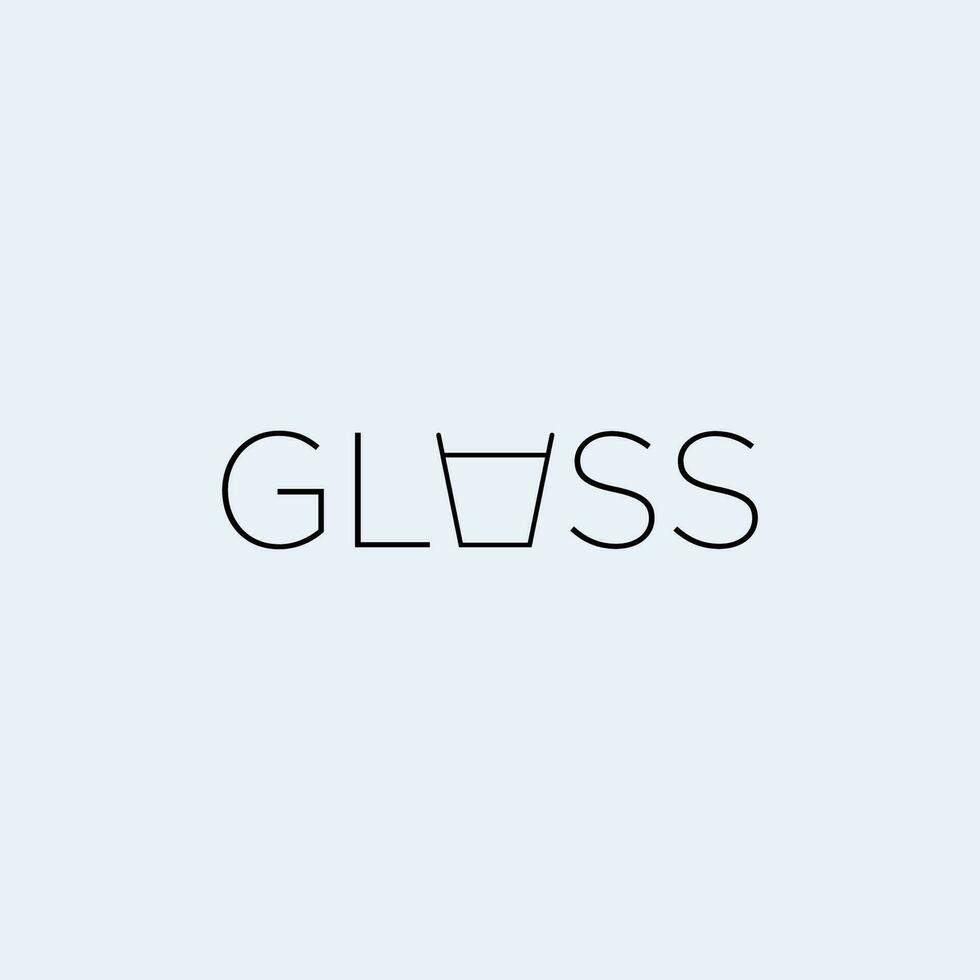 vettore bicchiere testo logo design