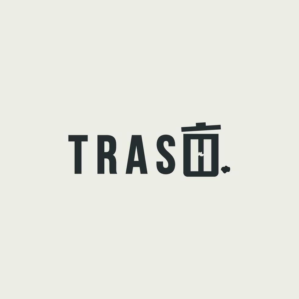 vettore spazzatura minimo testo logo design