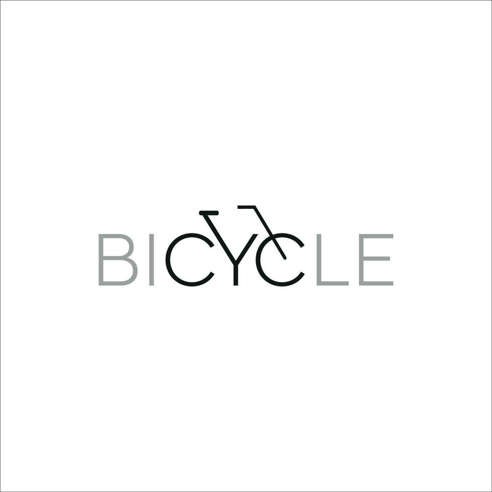 vettore bicicletta minimo testo logo design