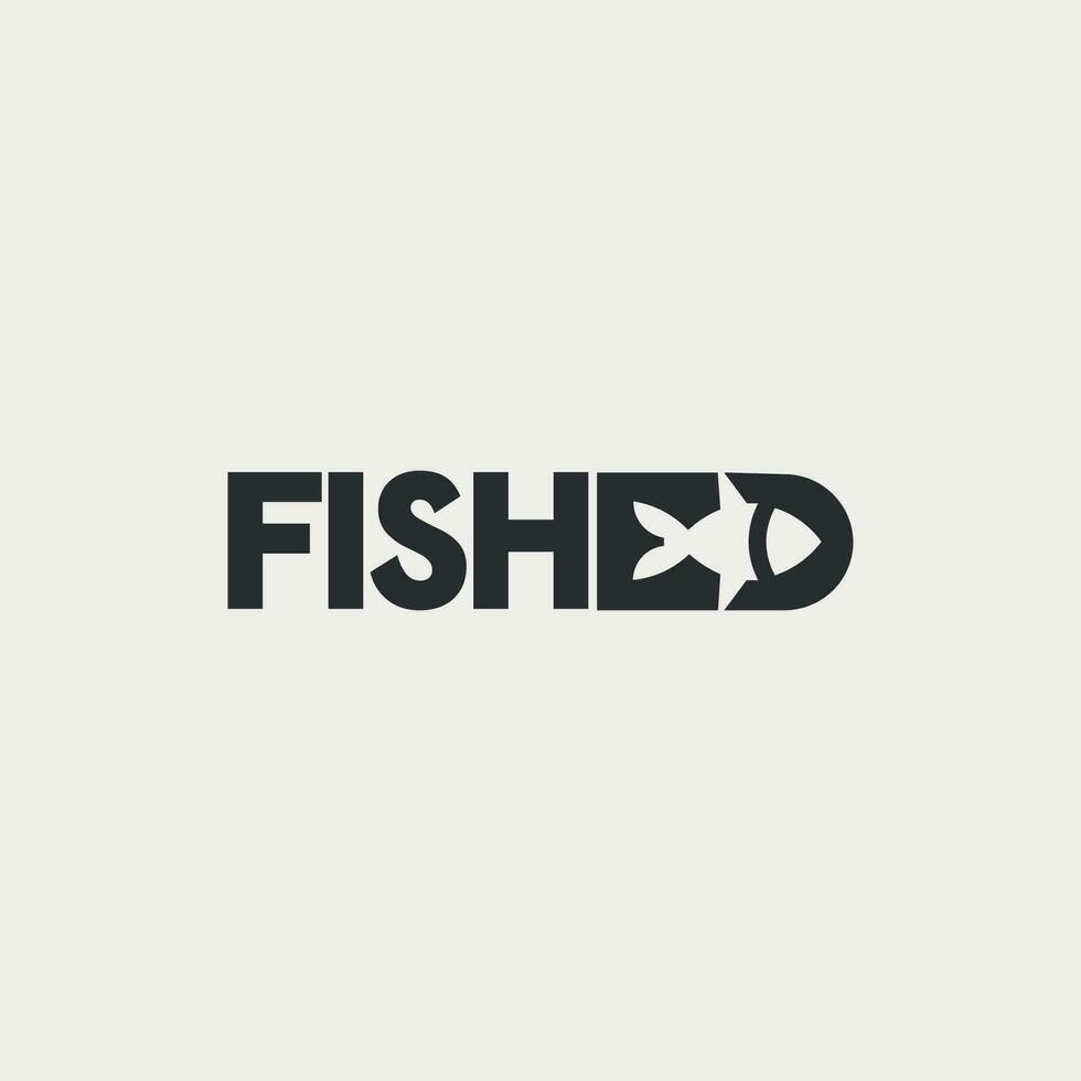 vettore pescato minimo testo logo design