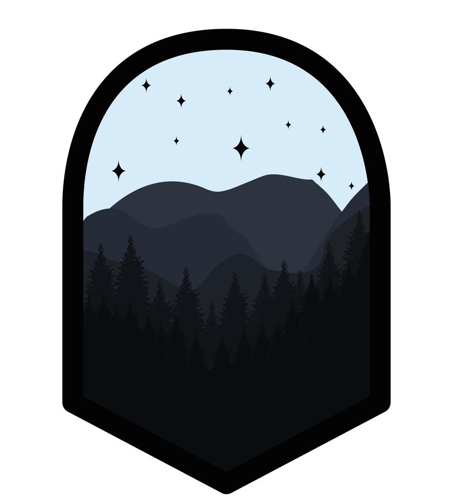 emblema della silhouette di montagna vettore