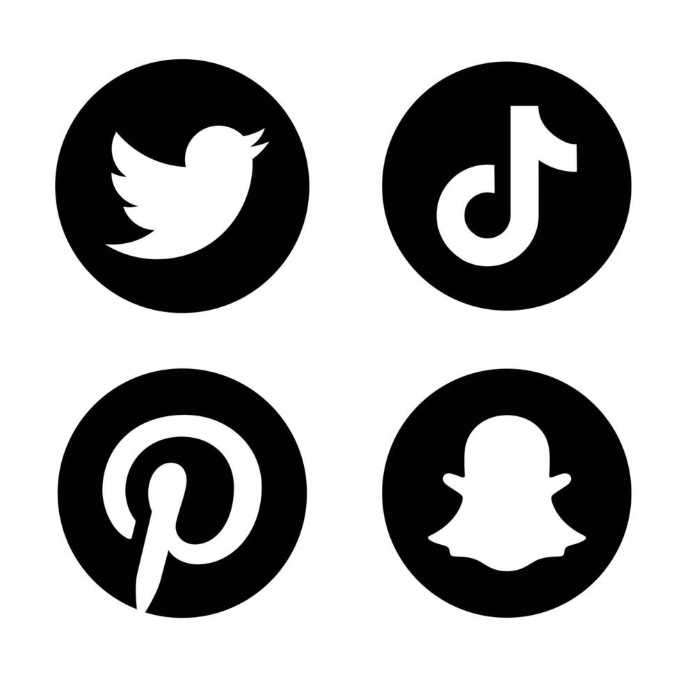 set di icone di social media vettore