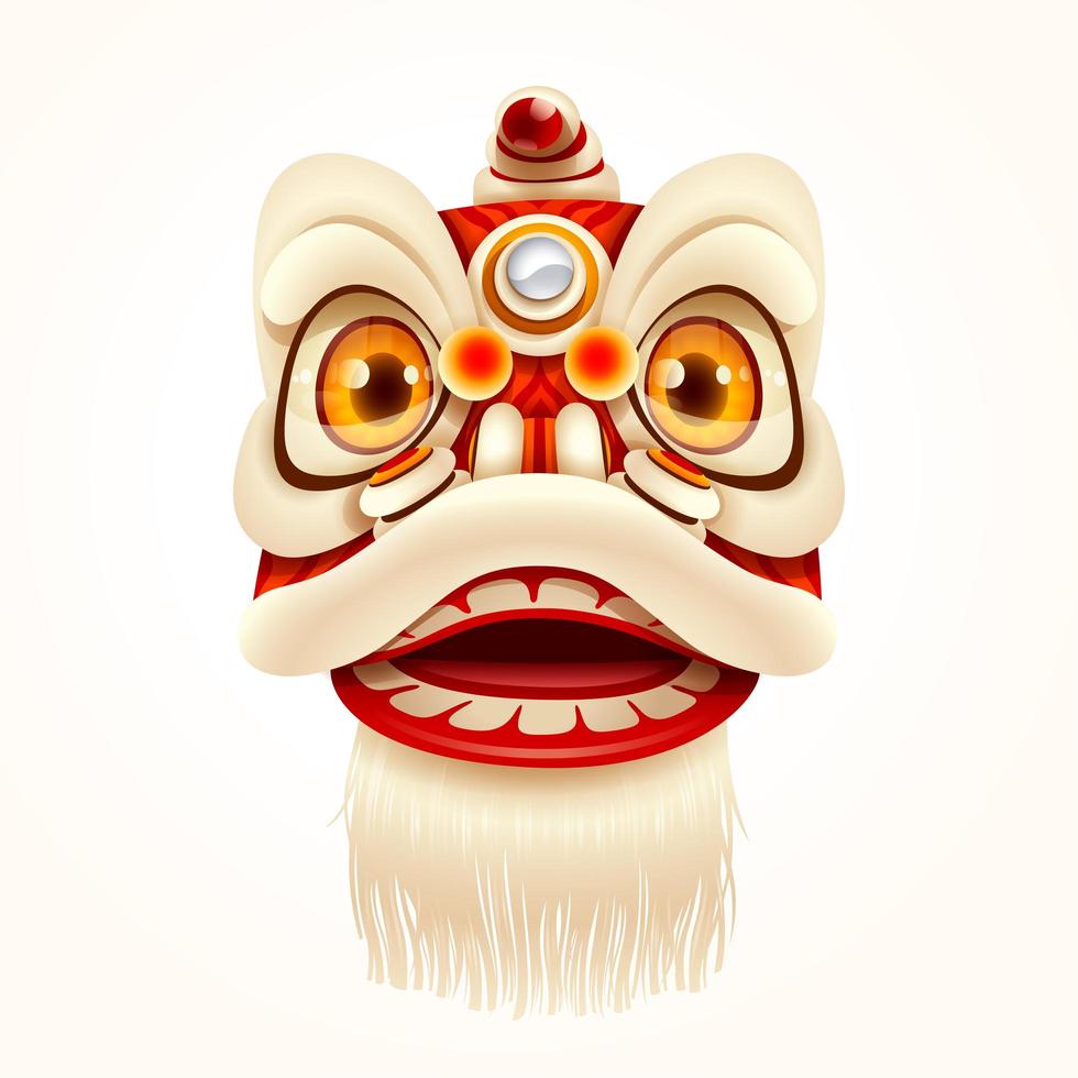 Chinese New Year Lion Dance Head vettore