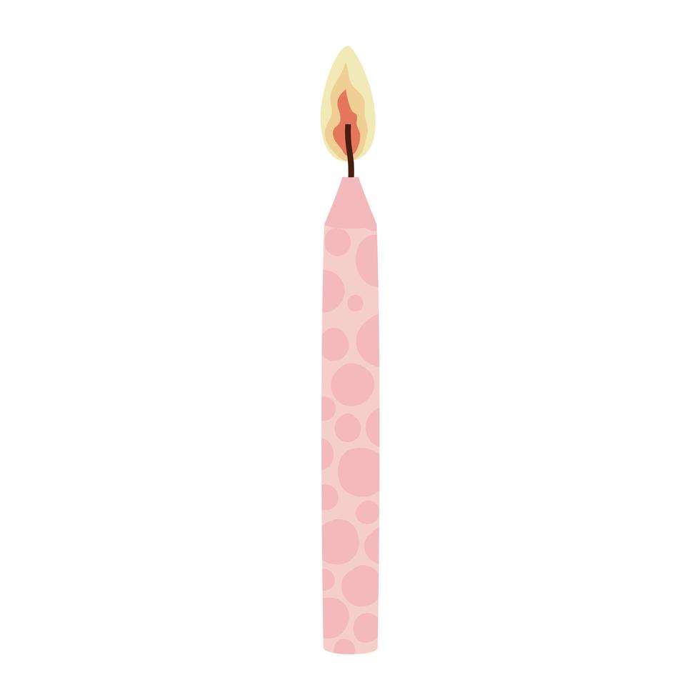 candela rosa su sfondo bianco vettore