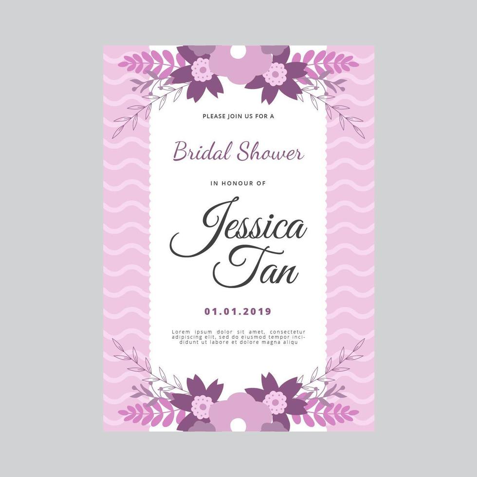 Bridal Shower Invitation Vector Template