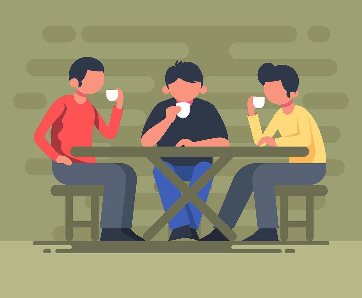 Coffee Shop Meeting Illustration vettore