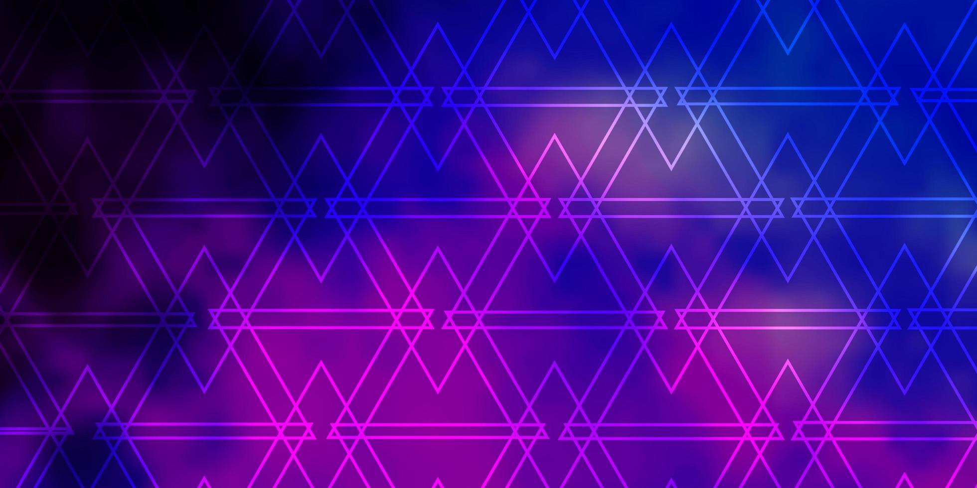 sfondo vettoriale rosa chiaro, blu con linee, triangoli. illustrazione con triangoli sfumati colorati. modello per sfondi.