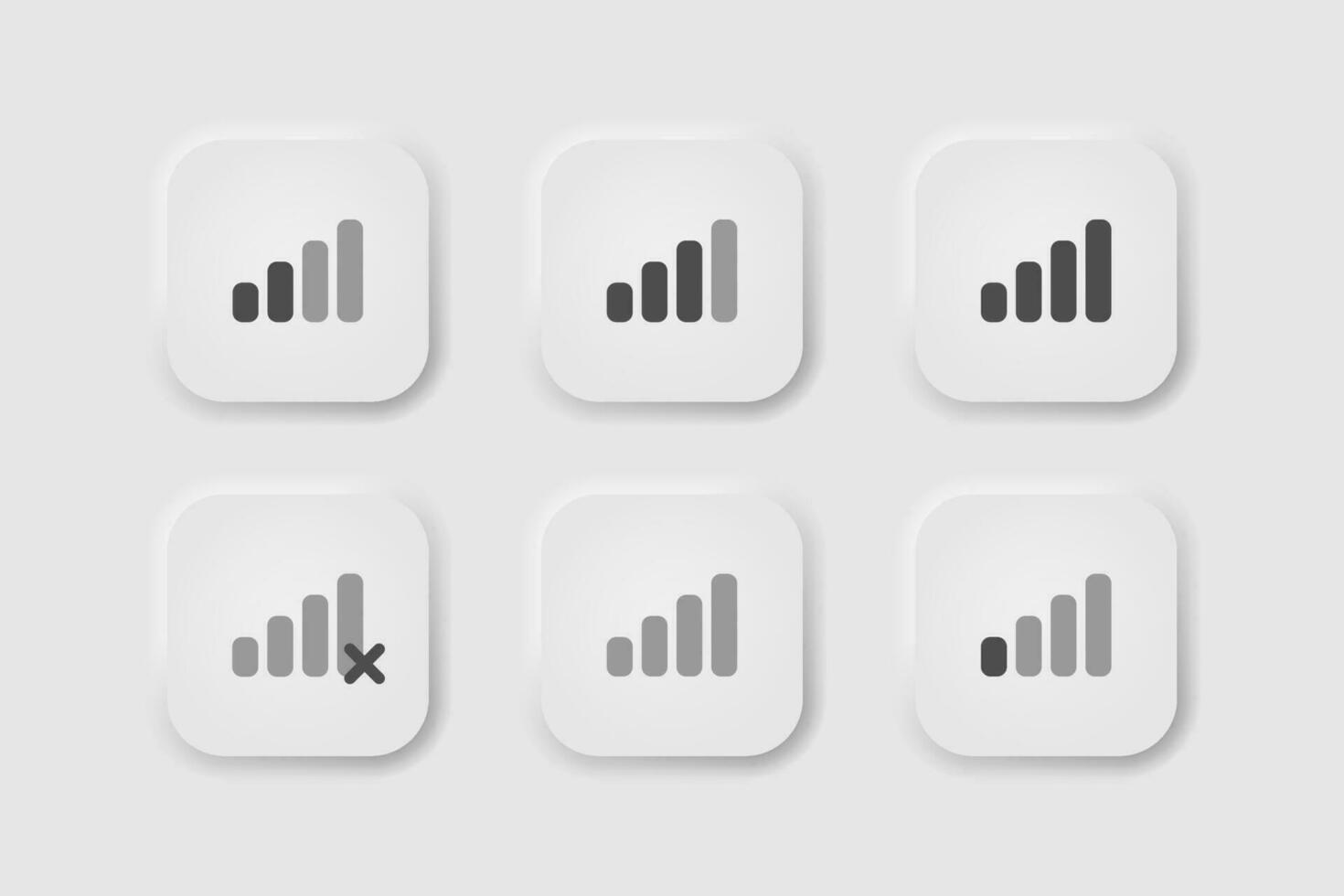 senza fili Rete icona nel neumorphism stile icone per attività commerciale, bianca ui, ux. mobile Rete simbolo. cellulare, completo, mobile Internet. neumorfico stile. vettore illustrazione.