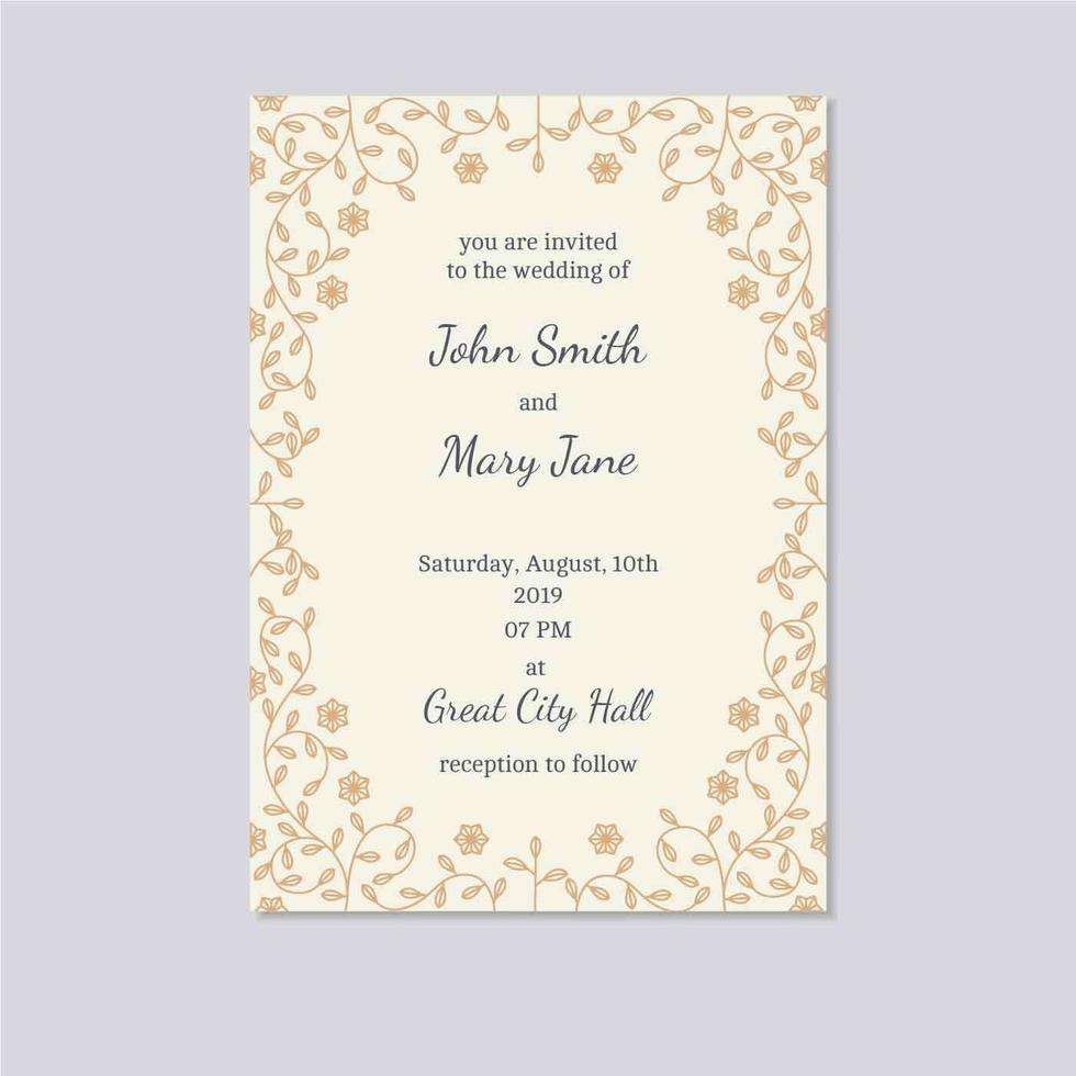 Wedding Invitation Card Vector