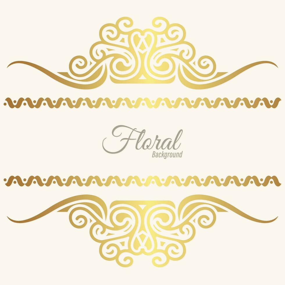 sfondo floreale banner dorato design vettore