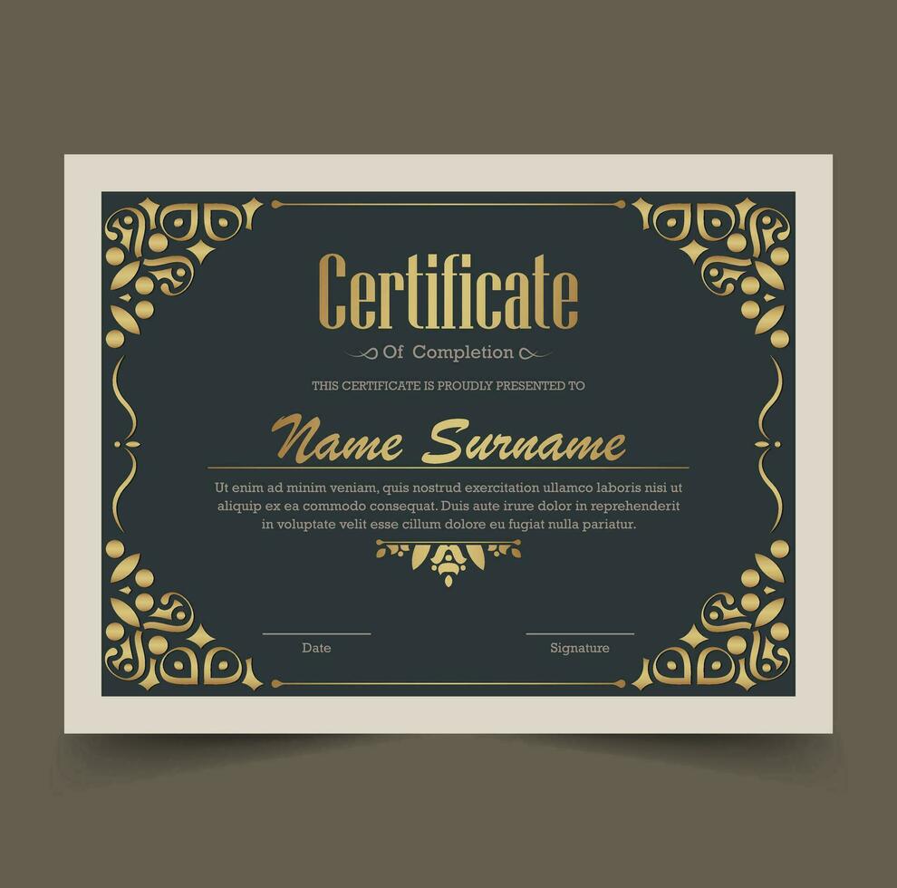 lusso oro certificato con oro telaio colore vettore