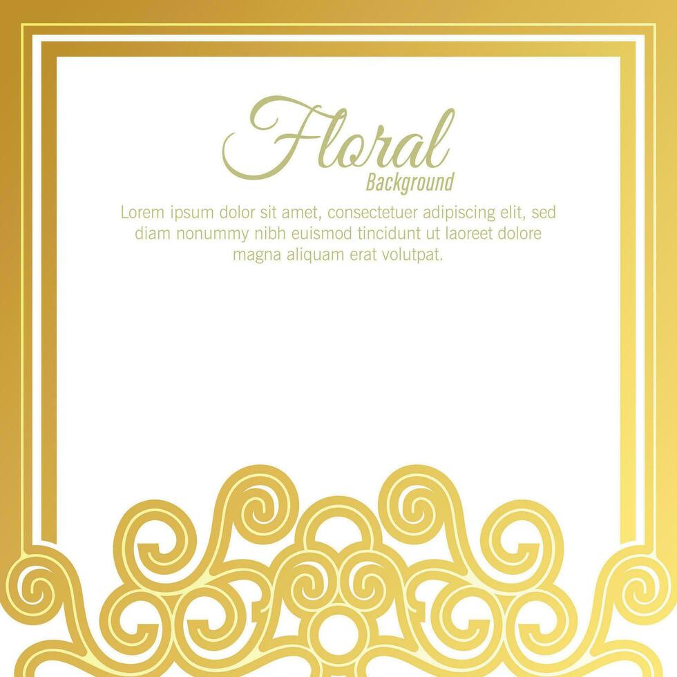 sfondo cornice floreale decorativo oro di lusso vettore