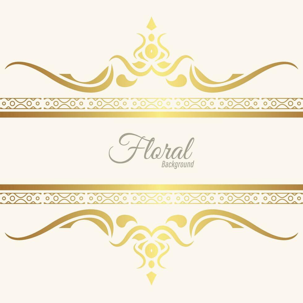 sfondo floreale banner dorato design vettore