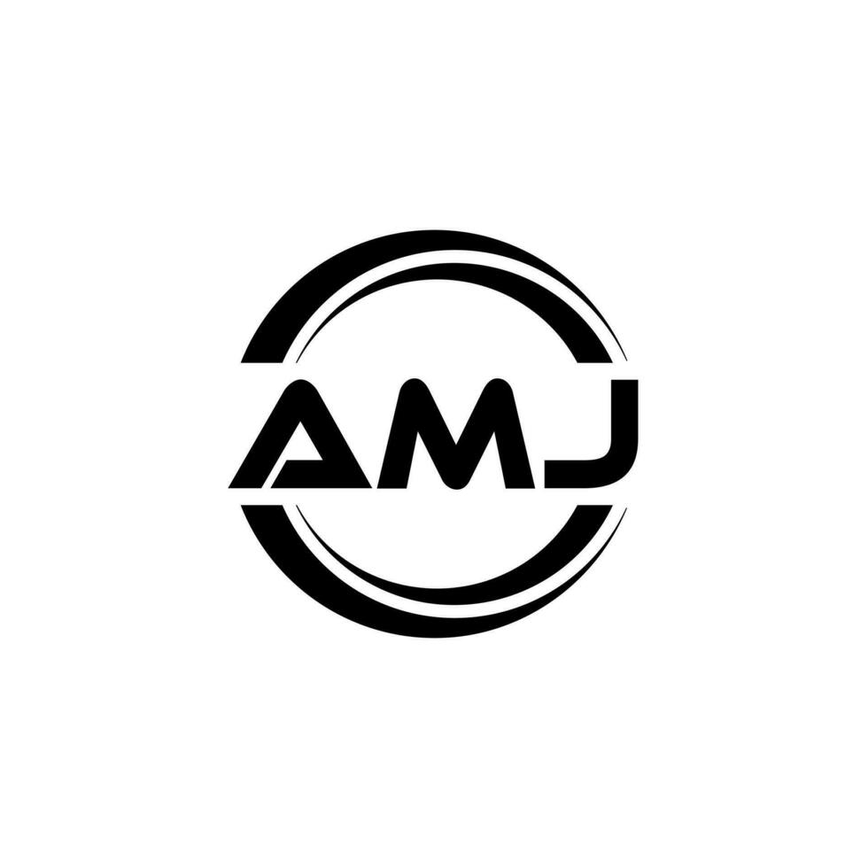 amj logo disegno, ispirazione per un' unico identità. moderno eleganza e creativo design. filigrana il tuo successo con il Impressionante Questo logo. vettore