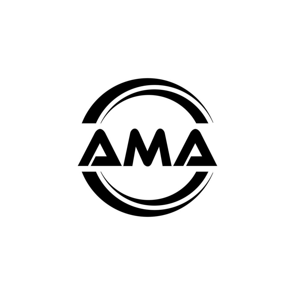 AMA logo disegno, ispirazione per un' unico identità. moderno eleganza e creativo design. filigrana il tuo successo con il Impressionante Questo logo. vettore