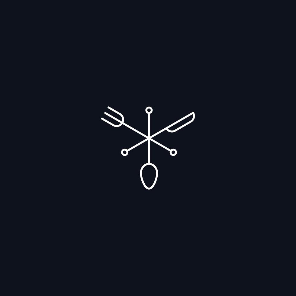 Line Symbol, Fork, spoon and knife, vector design element