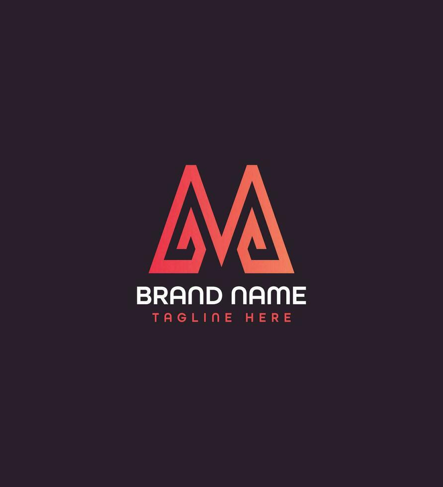m moderno lettera logo design concetto vettore
