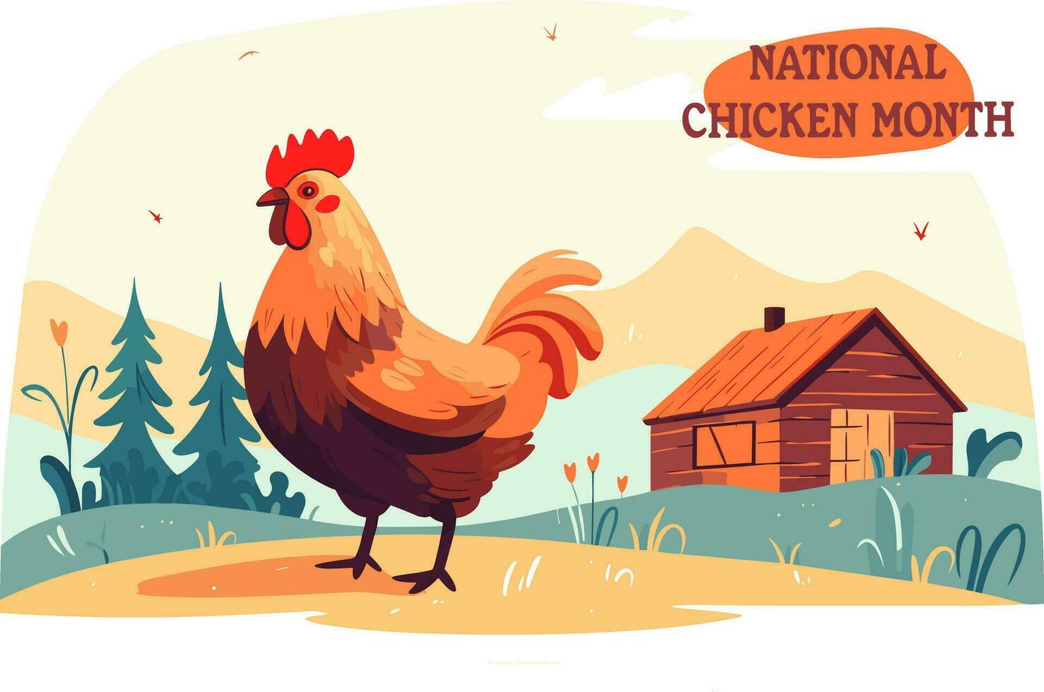 nazionale pollo mese celebrazione settembre vettore