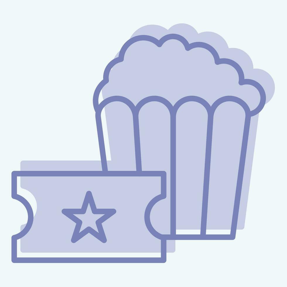 icona Popcorn. relazionato per divertimento parco simbolo. Due tono stile. semplice design modificabile. semplice illustrazione vettore