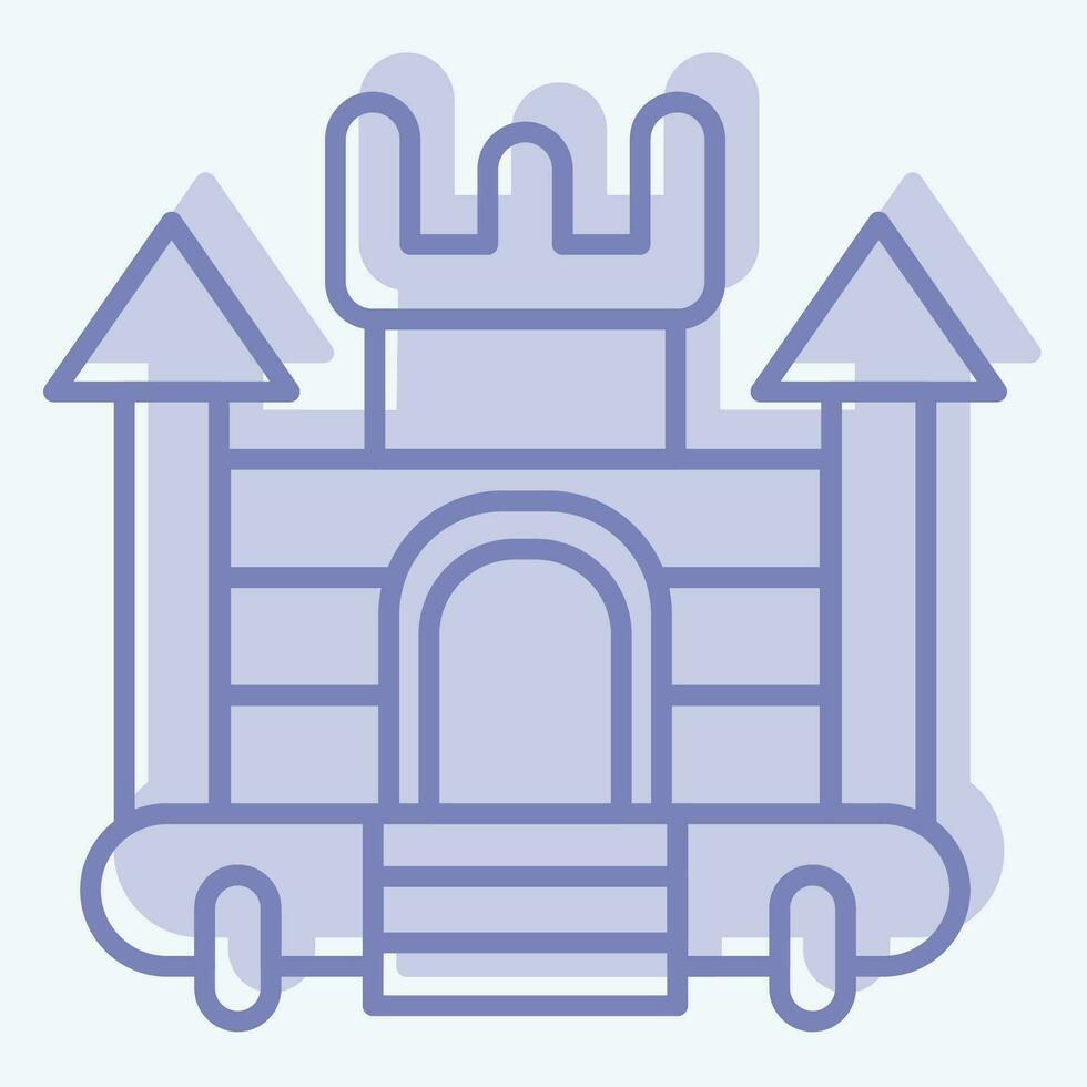 icona gonfiabile castello. relazionato per divertimento parco simbolo. Due tono stile. semplice design modificabile. semplice illustrazione vettore