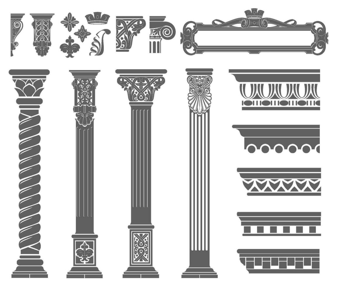 impostato di sagome classico Vintage ▾ capitali vettore