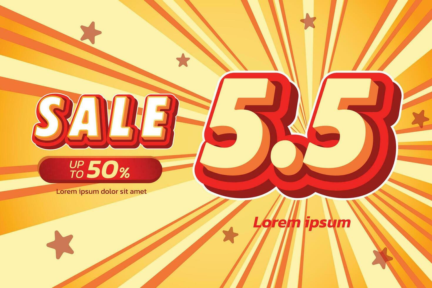 5.5 saldi, promozione etichetta saldi, alfabeto 3d testo effetto, promozione sconto etichetta. vettore