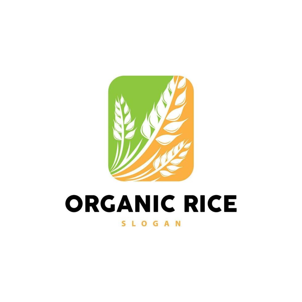 Grano grano riso logo, semplice design biologico vettore illustrazione icona modello