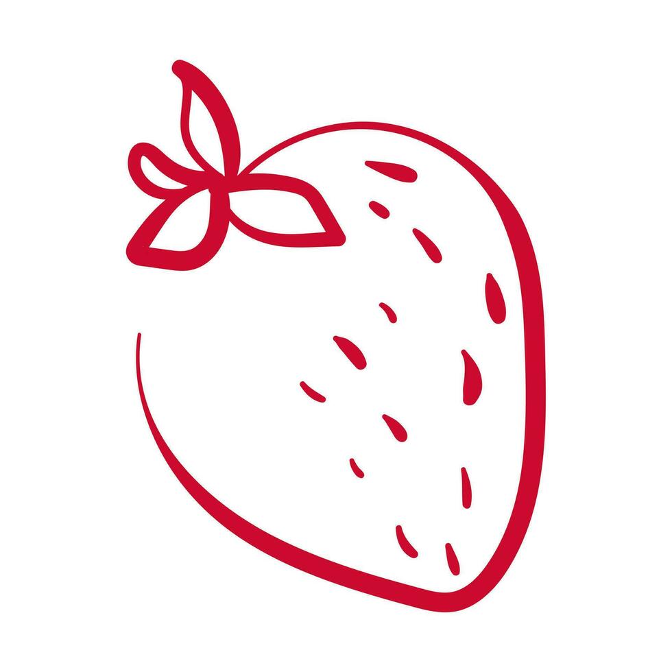 fragola schema logo, semplice lineare design raffigurante succoso frutta vettore