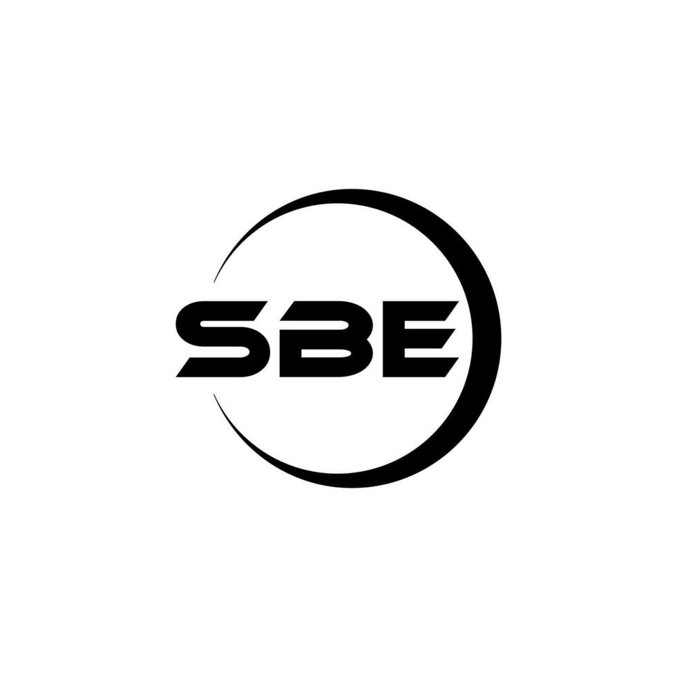 SBE lettera logo design con nero sfondo nel illustratore. vettore logo, calligrafia disegni per logo, manifesto, invito, eccetera.