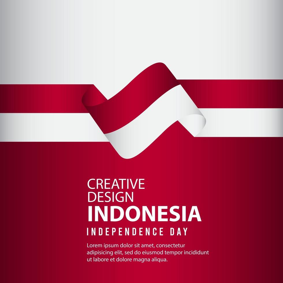 modello di vettore dell'illustrazione di progettazione creativa del manifesto del giorno indipendente dell'indonesia