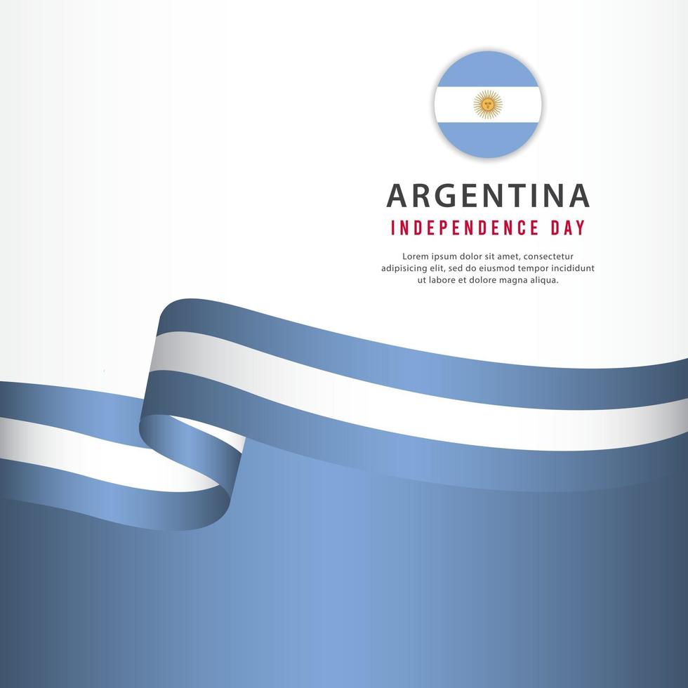 celebrazione del giorno dell'indipendenza dell'argentina, illustrazione del modello di vettore di progettazione stabilita della bandiera banner